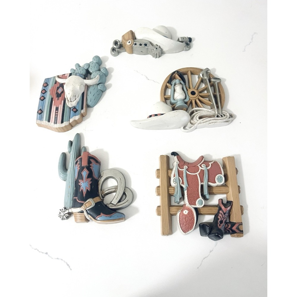Vintage Burwood Southwest Cowboy Western Wall Home Interiors‎ Set of 5